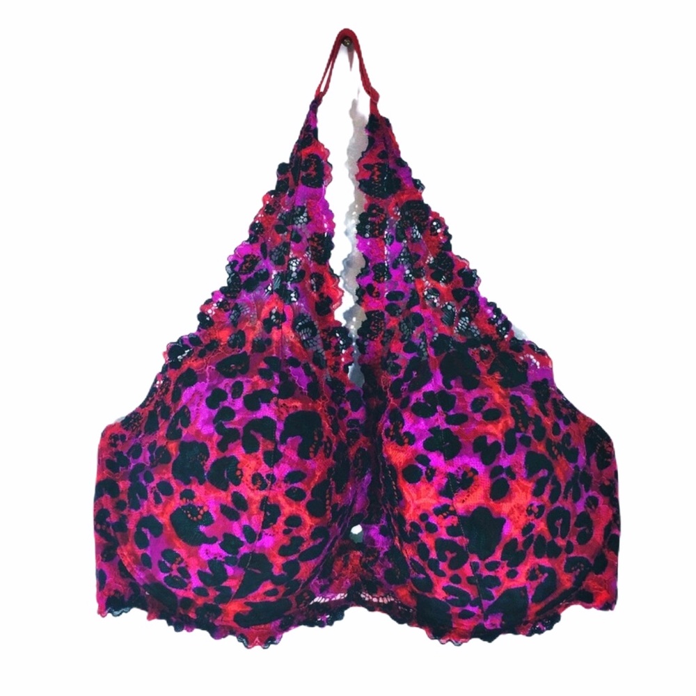 La Senza Lace Up Push Up Halter Neck Bra Sz 38D